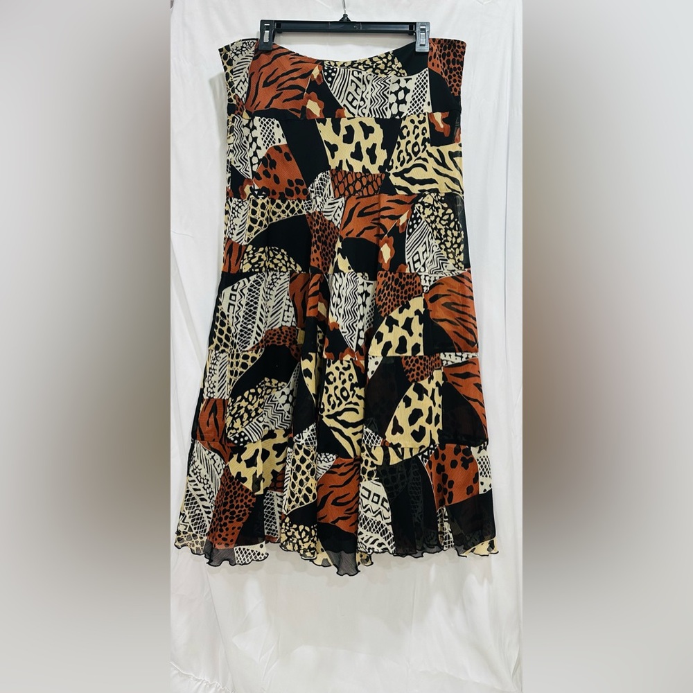 Ruby Rd Skirt Elastic Waist Pull-On Women's Multicolor Polyester Skirt‎ Size 12